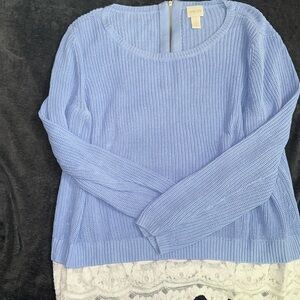 Chico’s Sweater with Lace detail